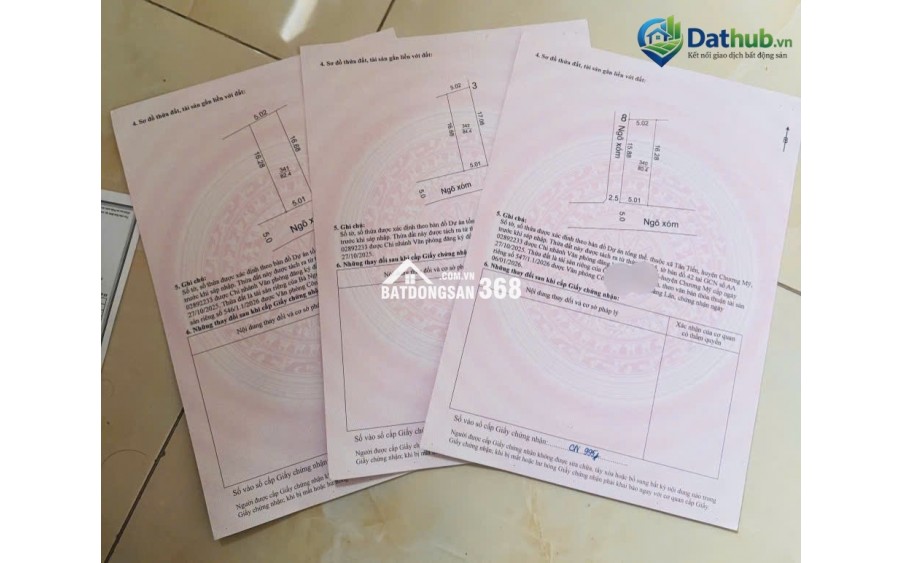 Bán đất Tân Tiến Chương Mỹ, Hàng F0 phân 3 lô giá cực Tốt từ 1,x tỷ