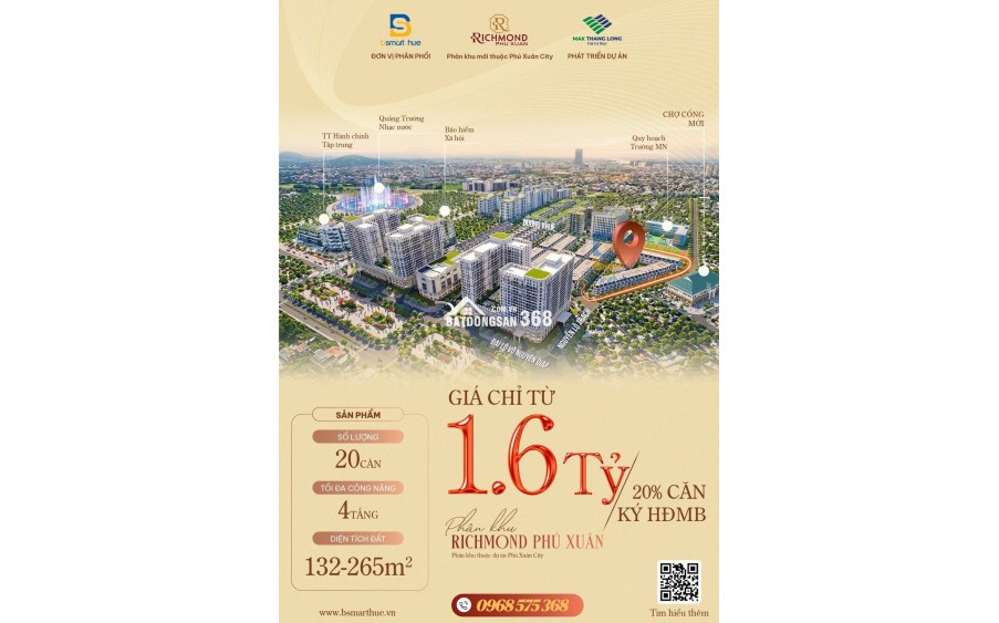 CHÍNH THỨC CÔNG BỐ GIÁ DỰ KIẾN RICHMOND PHÚ XUÂN  – ĐỘC QUYỀN 20 CĂN THƯƠNG MẠI GIAI ĐOẠN 1
