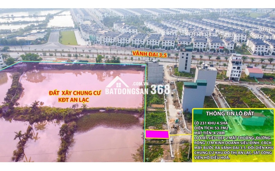 Chính chủ bán lô đất cực hiếm khu đất dịch vụ 4.6 ha Vân Canh sát An Lạc Symphony 3 bước chân ra vành đai 3.5 kinh doanh tốt