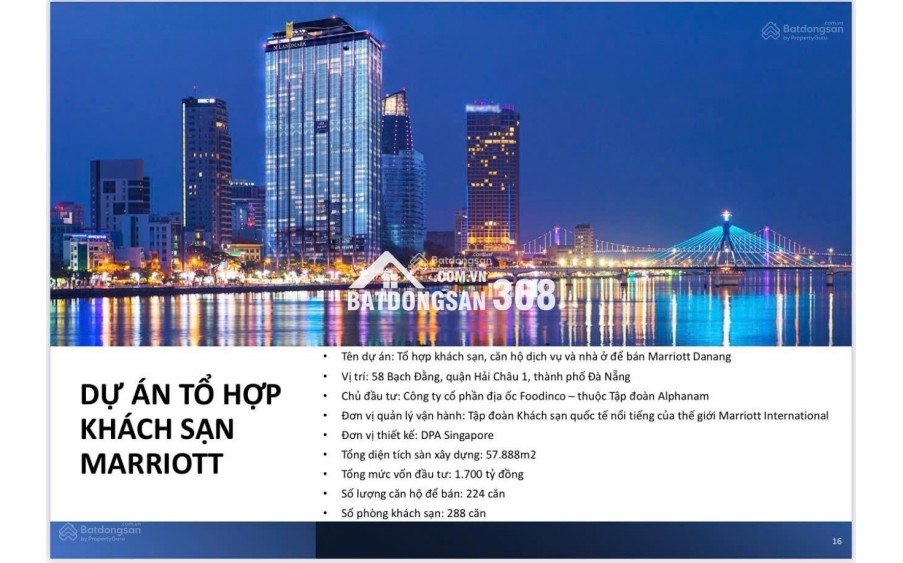 Độc quyền 2PN M Landmark Marriott Đà Nẵng View trực diện Sông Hàn giá tốt chiết khấu cao