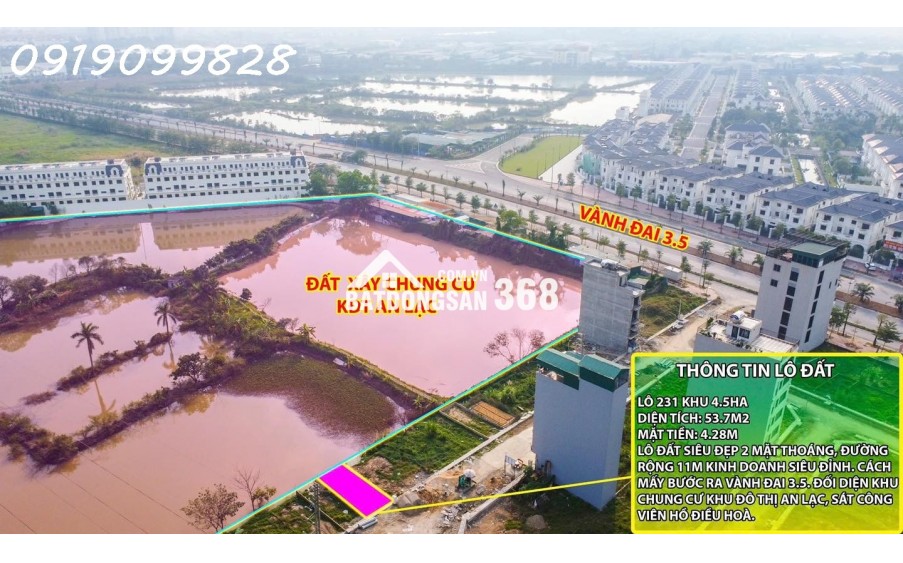 Chính chủ bán lô đất cực hiếm khu đất dịch vụ 4.6 ha Vân Canh sát An Lạc Symphony 3 bước chân ra vành đai 3.5 kinh doanh tốt