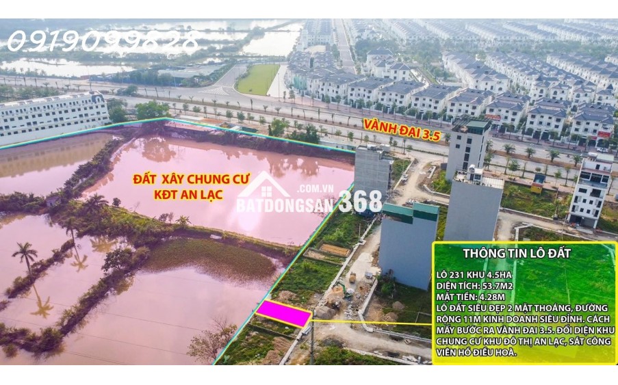 Chính chủ bán lô đất cực hiếm khu đất dịch vụ 4.6 ha Vân Canh sát An Lạc Symphony 3 bước chân ra vành đai 3.5 kinh doanh tốt