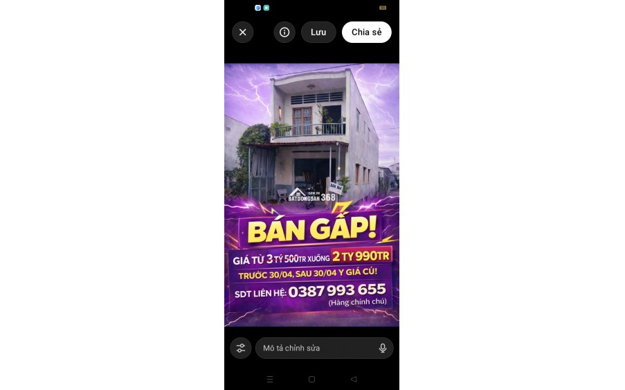 NHÀ MẶT TIỀN BẰNG VỚI GIÁ NGANG NHÀ HẺM _ CHỈ 2TY 99O TRIỆU 