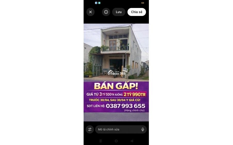  NHÀ MẶT TIỀN BẰNG VỚI GIÁ NGANG NHÀ HẺM _ CHỈ 2TY 99O TRIỆU 