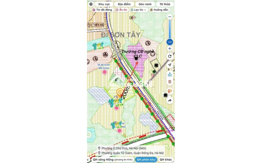 Bán đất chính chủ tại Xã Cổ Đông, Sơn Tây, Hà Nội, 30 triệu/m2, S= 100 m2 full thổ cư