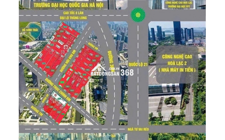 Bán đất chính chủ  Phú Cát/ Hòa Lạc  101.7m2 đất fun thổ cư. 4.x tỷ , lh 0966329691