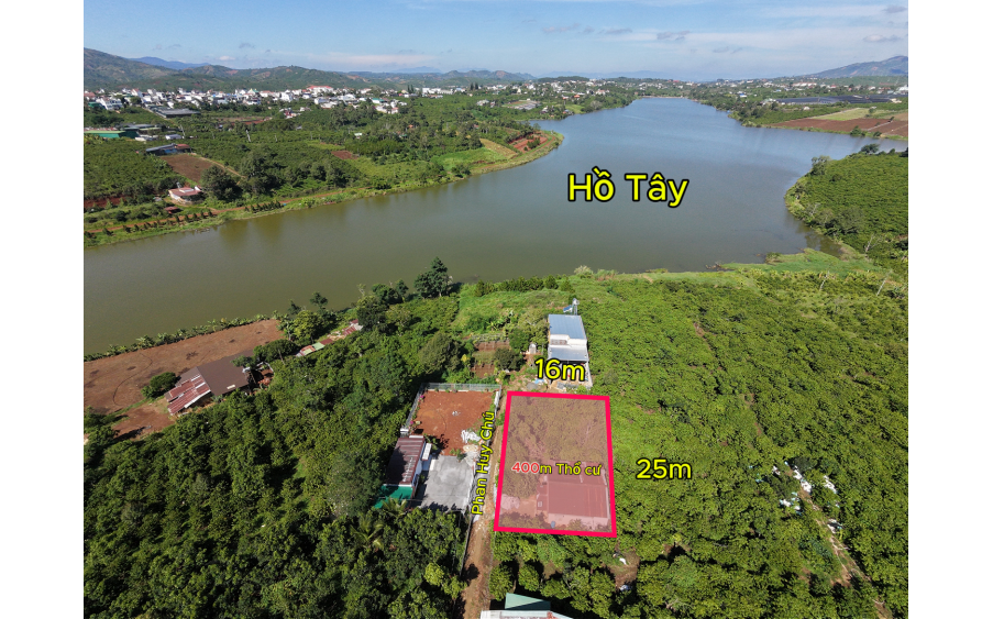 Đất View Hồ Tây Thị Trấn Di Linh 400m2 thổ cư giá mềm mt đường Phan Huy Chú