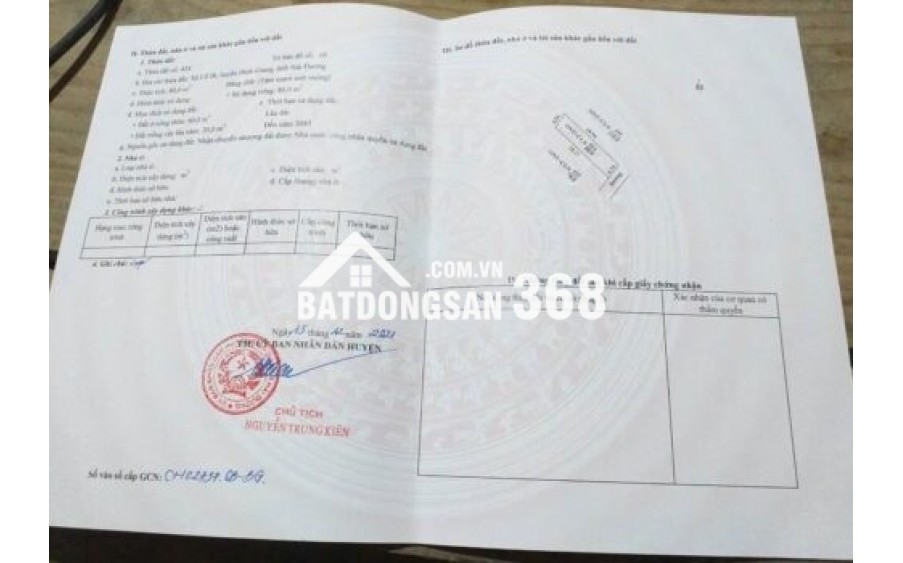 Chính chủ cần bán nhanh lô đất xã Cổ Bi, huyện Bình Giang, Hải Dương