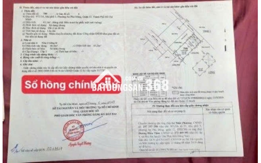 Bán nhà hẻm 971/3A KP3 P. An Phú Đông Q12 nhà trống giao ngay