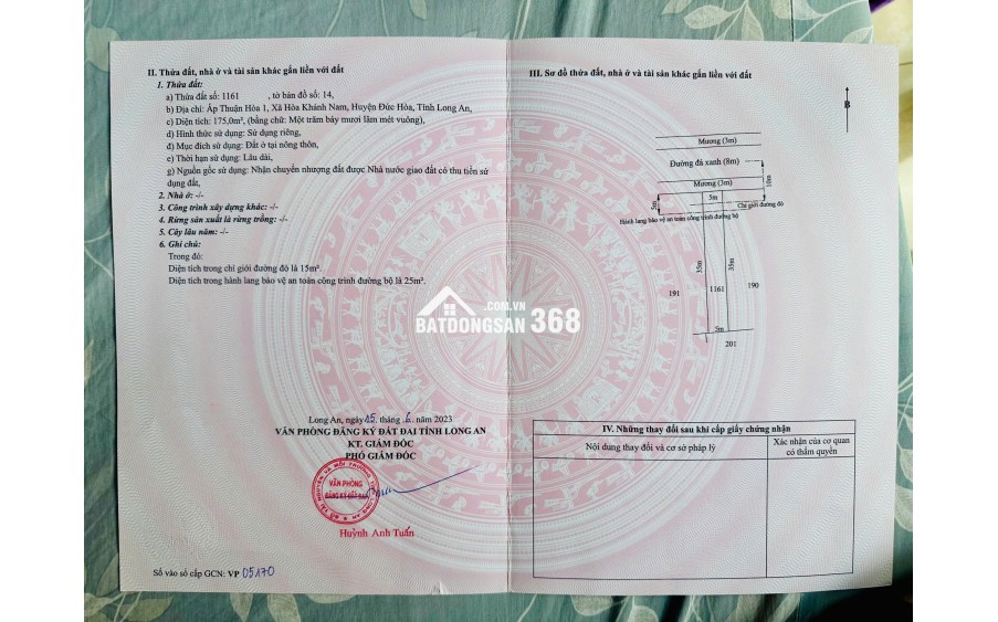 CHÍNH CHỦ CẦN BÁN LÔ ĐẤT FULL THỔ CƯ 175m2 ĐẦU TƯ SINH LỜI