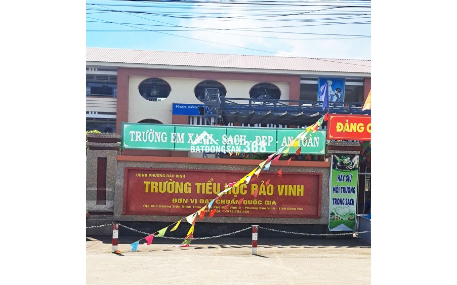 ĐẤT NỀN 2 MẶT TIỀN ĐƯỜNG  TT P. BẢO VINH, ĐN  CHỈ 218Tr/M  NGAY TRƯỜNG HỌC CÁC CẤP!