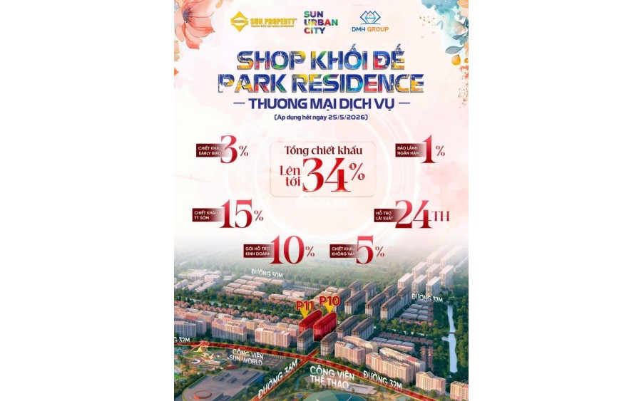 :CHÍNH THỨC NHẬN BOOKING SHOP CHÂN ĐẾ P10, P11 SUN URBAN CITY - CHỈ TỪ 2 TỶ