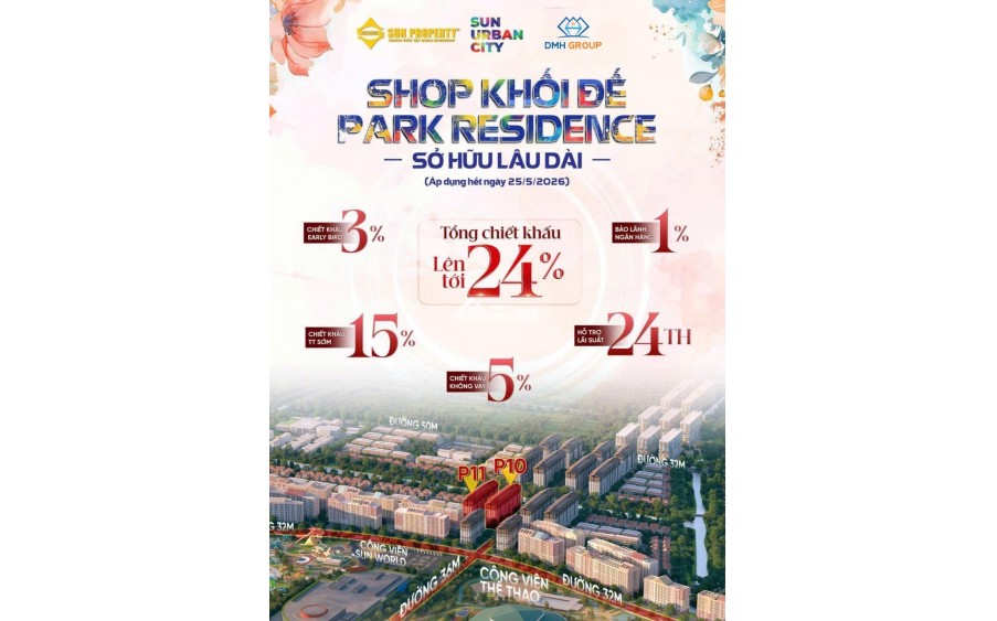 :CHÍNH THỨC NHẬN BOOKING SHOP CHÂN ĐẾ P10, P11 SUN URBAN CITY - CHỈ TỪ 2 TỶ
