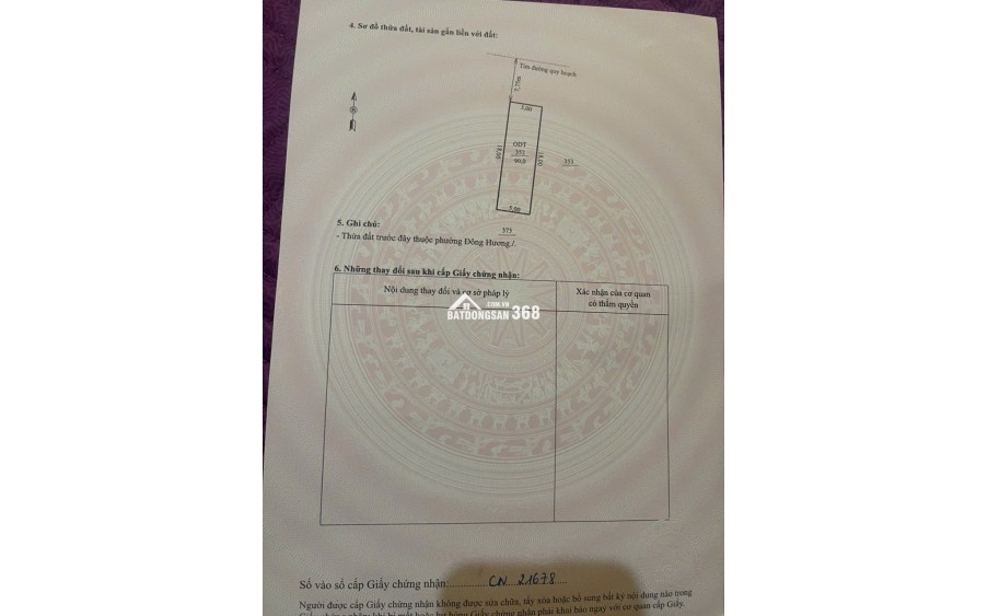 Cần bán lô đất khu 1 KĐT Bình Minh, Phường Đông Hương cũ, Thanh Hóa 90m2 xây nhà cực đẹp