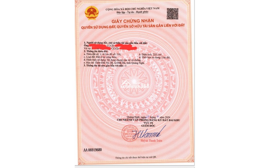 HÀNG HIẾM CÒN SÓT LẠI – LÔ GÓC 2 MẶT TIỀN TRUNG TÂM QUẢNG NGÃI