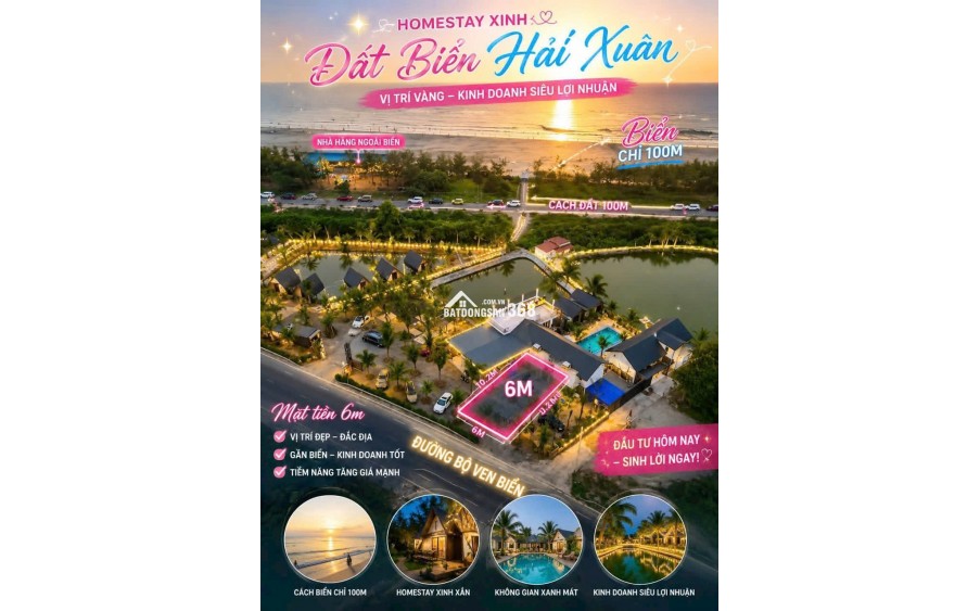 Đất mặt biển bãi tắm Ninh Cơ 100m2 giá chỉ 1 tỷ, dư địa tăng giá rõ rệt