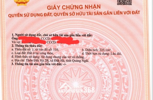 HÀNG HIẾM CÒN SÓT LẠI – LÔ GÓC 2 MẶT TIỀN TRUNG TÂM QUẢNG NGÃI