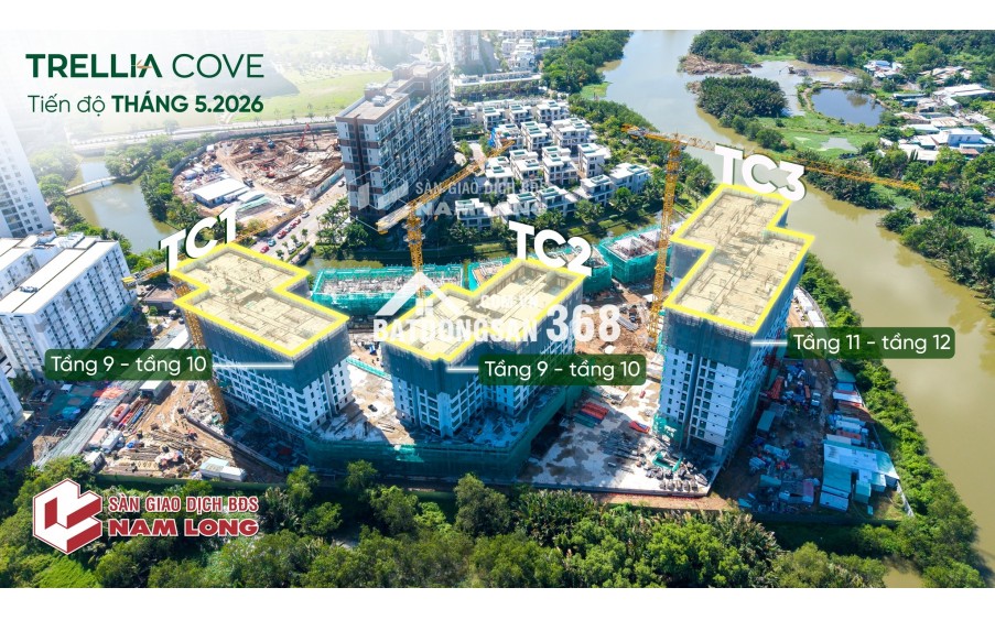 Căn Hộ Trellia Cove (26ha) Nguyễn Văn Linh, Bình Chánh, 77m2 - 5tỷ (CĐT Nam Long)