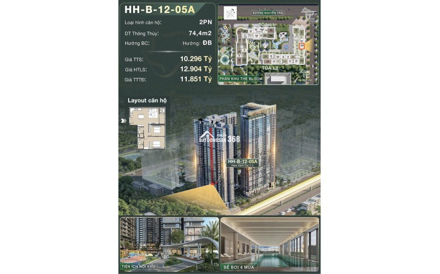  CĂN HỘ LUXURY 2PN – LUMIÈRE HANOI SEASONS GARDEN