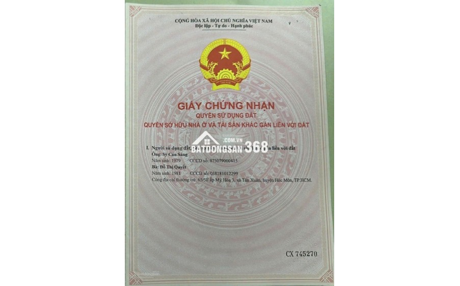 Bán đất tại Mỹ Hoà 3, Hóc Môn, 13 tỷ, 164m2, mặt tiền 10m, ngõ 6m