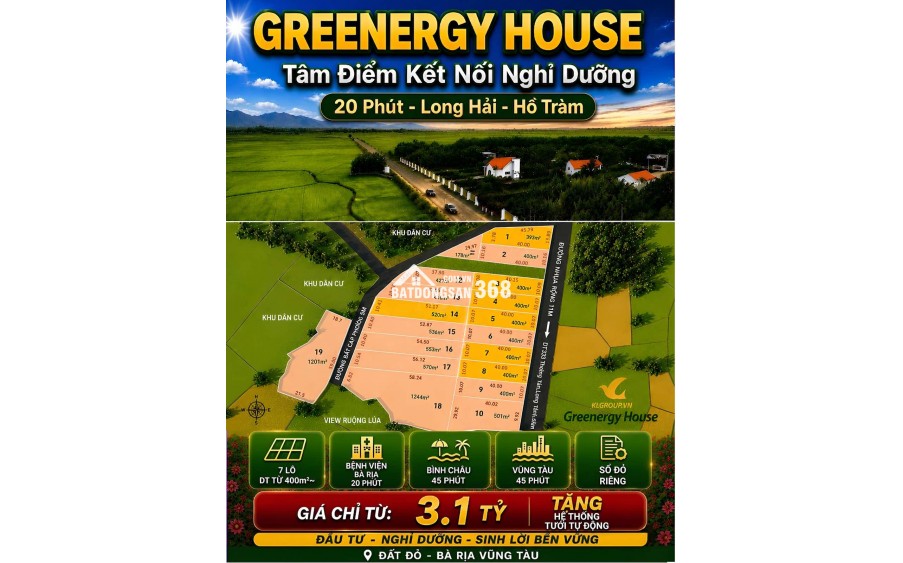 Bán đất nền dự án khu vực Bà Rịa - Vũng Tàu, 400m2 có thổ cư, giá cực tốt chỉ 3.5 tỷ hỗ trợ thủ tục xây dựng