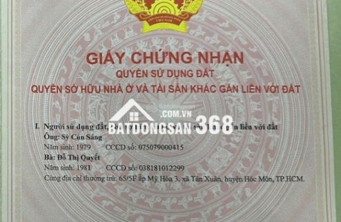 Bán đất tại Mỹ Hoà 3, Hóc Môn, 13 tỷ, 164m2, mặt tiền 10m, ngõ 6m