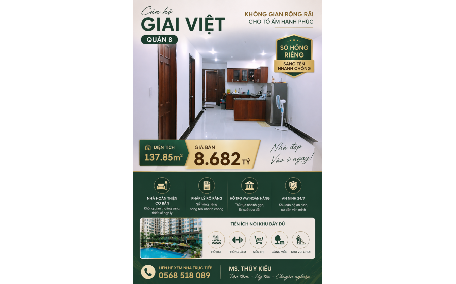 Giai Việt Quận 8 | 137.85m² | Sổ hồng sẵn | Nhà đẹp ở ngay | 8.682 tỷ