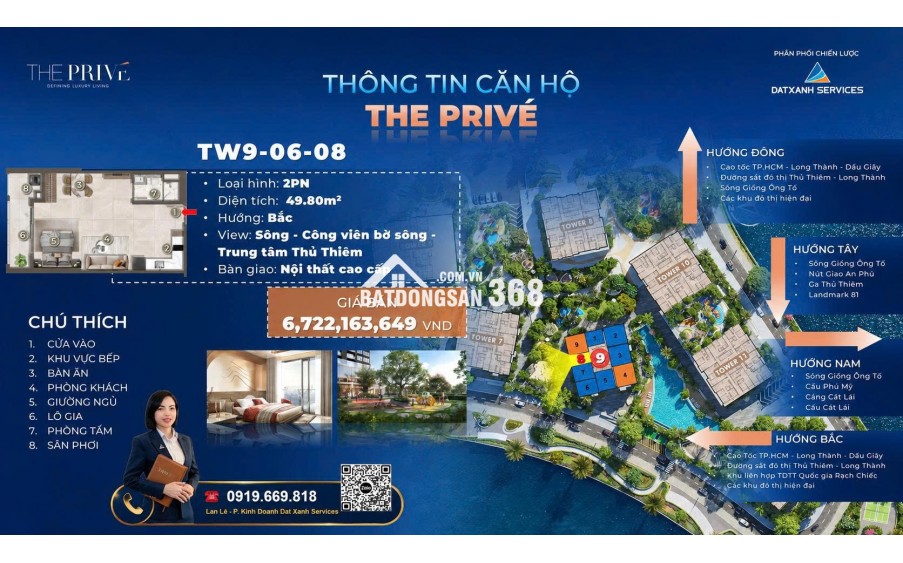 BÁN CĂN HỘ 1 PHÒNG NGỦ VIEW SÔNG – THE PRIVÉ.
Chỉ 10% ký Hợp đồng mua bán.
