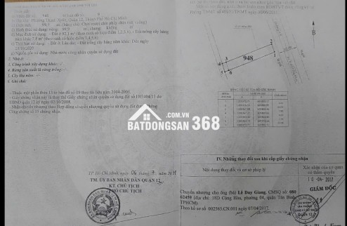 Đất 2 mặt hẻm TX52 p.Thới An mới, TpHCM (p.Thạnh Xuân, quận 12 cũ)