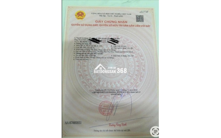 Bán nhà 1 trệt 1 lửng 3 lầu 596/22 Bình Long Q. Tân Phú cũ