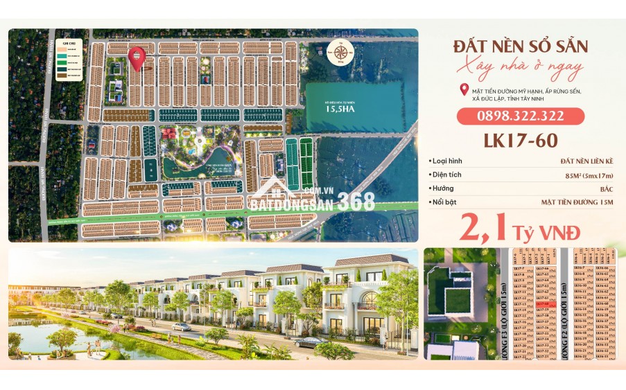 Đất nền Đức Hòa, Long An chỉ 2.1 tỷ, pháp lý sạch, sổ hồng riêng
