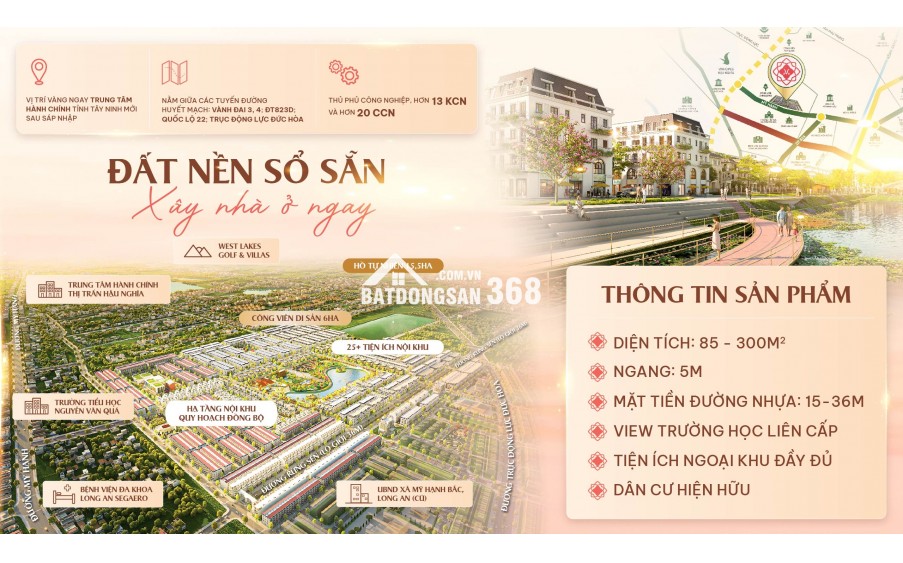 Đất nền Đức Hòa, Long An chỉ 2.1 tỷ, pháp lý sạch, sổ hồng riêng