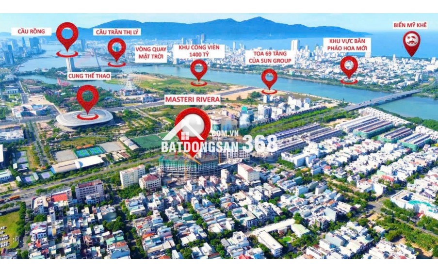 Masteri Đà Nẵng, cần bán gấp căn 2pn, tầng cao -view sông, full nội thất , giá 6,7 tỷ