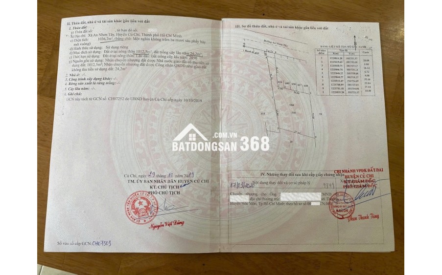 Chính chủ cấn bán lô đất thổ cư mặt tiền Đường An Nhơn Tây - Củ Chi