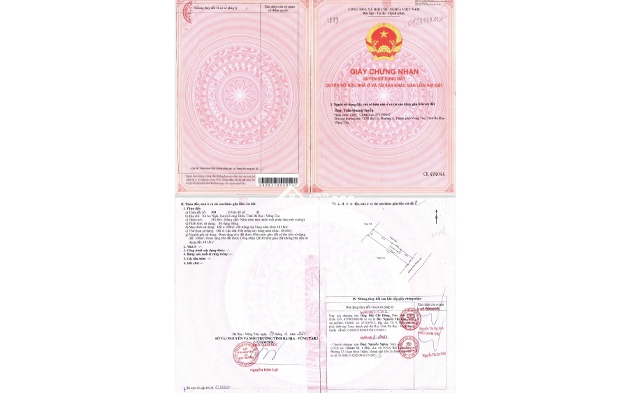 Chuyển nhượng và Bán  2 lô liền kề Mặt tiền khu trung tâm hiện hữu, mặt tiền đường Phan Đăng Lưu Phường Long Điền (2027) Bà rịa-Vũng tàu