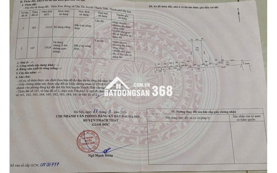 Cắt lỗ 30% cho lô đất 115m xây trọ tại thủ phủ cho thuê Tân xã Hòa Lạc