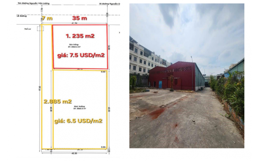 Cho thuê đất mặt tiền đường lớn