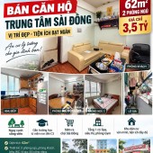  BÁN CĂN HỘ 62M² TRUNG TÂM SÀI ĐỒNG  GIÁ 3,5 TỶ 2 NGỦ ĐẦY ĐỦ NỘI THẤT 50M RA CHỢ SÀI ĐỒNG