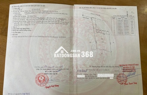 Chính chủ cấn bán lô đất thổ cư mặt tiền Đường An Nhơn Tây - Củ Chi