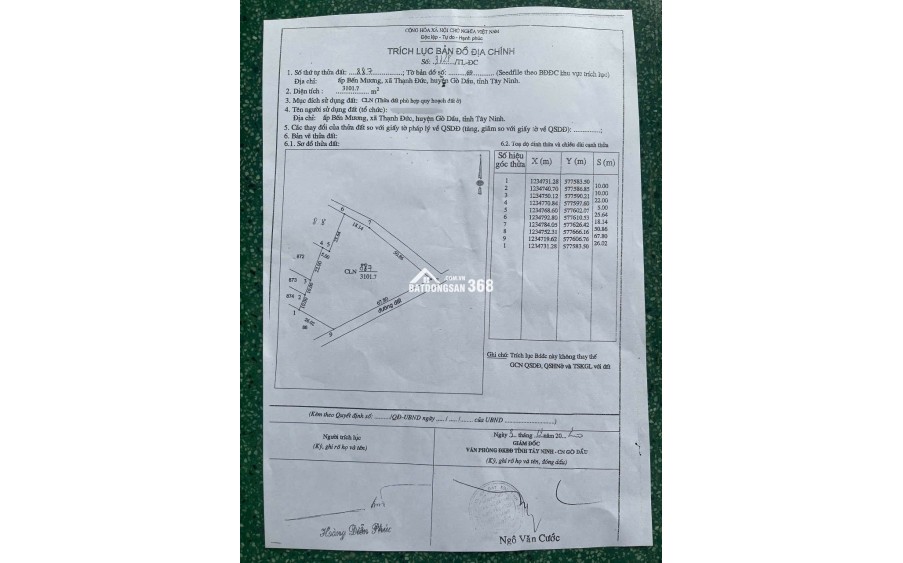 Bán khu đất 3000m2 lô góc 2 mặt tiền tại ấp Bến Mương xã Thạnh Đức huyện Gò Dầu Tây Ninh QH đất ở 100%
