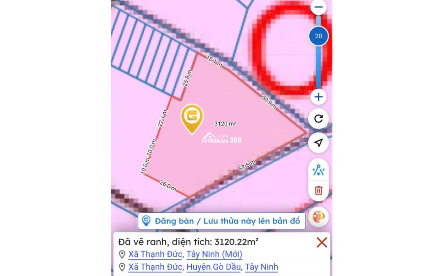 Bán đất tặng nhà, diện tích 1140m2 full đất ở tại Thạnh Đức, Gò Dầu, Tây Ninh