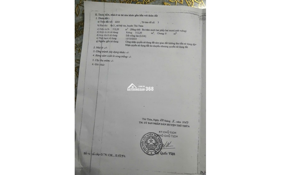Bán đất mặt tiền QL62 Long An (cũ) TDT 666.9m2
