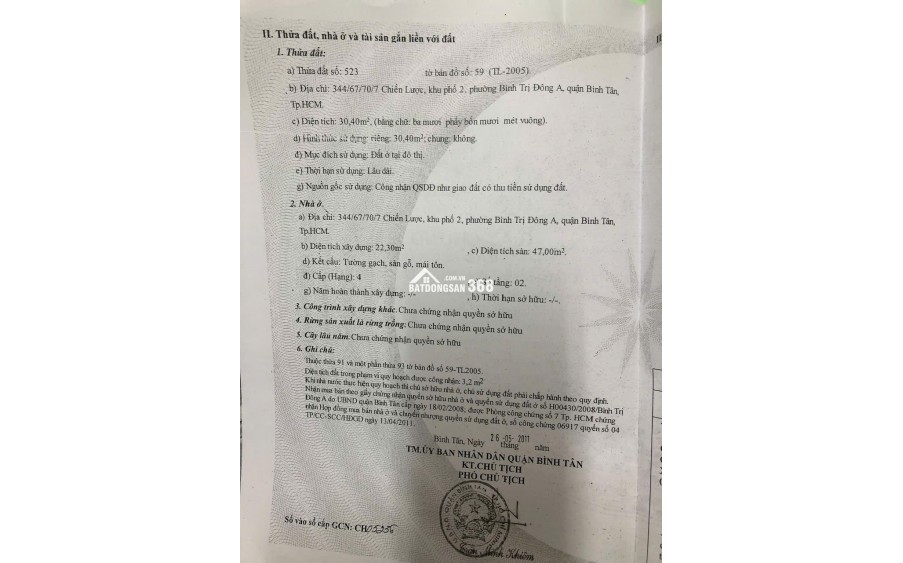 Bán nhà cũ tiện xây mới đường Chiến Lược Bình Tân