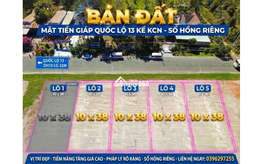 999 TR/ 380m2– ĐẤT MẶT TIỀN 32M, GẦN KHU CÔNG NGHIỆP MINH HƯNG MỞ RỘNG 484HA