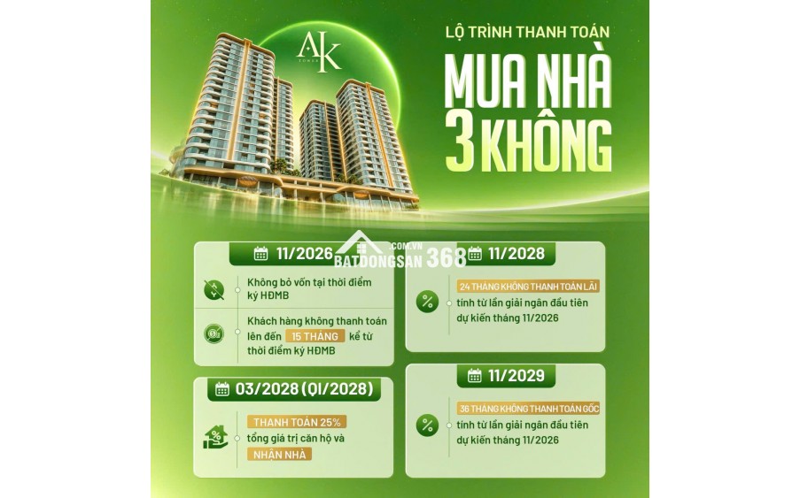 25.10.2026 – A&K TOWER CHÍNH THỨC MỞ BÁN! chỉ 1 tỷ 661 / căn, không vốn không gốc không lãi