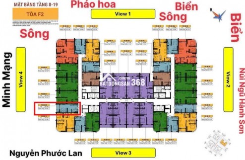Studio F2 tầng 12A trục 20 | view đường phố Minh Mạng + sông | chỉ 1,65 tỷ